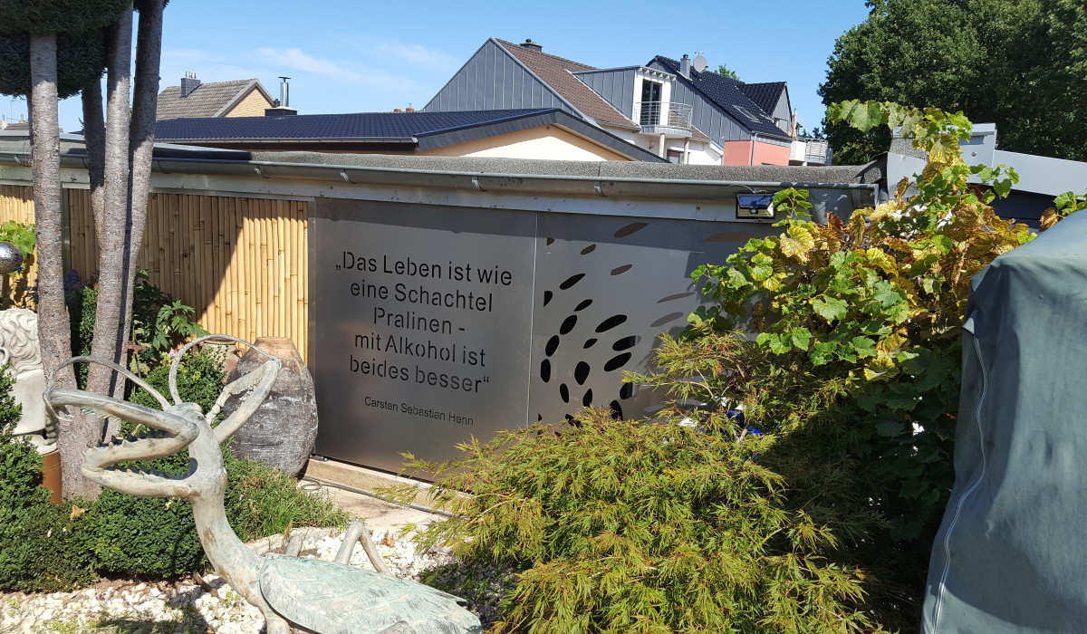 Corten Massanfertigung Motiv Henn und Sichtschutz Bambus Edelstahl BV Salzmann 8
