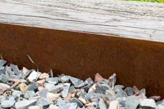 Beeteinfassung Rasenkante Cortenstahl