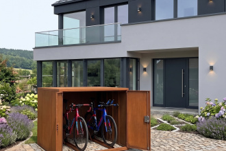 OOLEX Fahrradgarage RACE Cortenstahl für 2 Räder