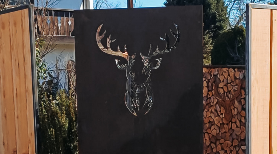Sichtschutzplatte Corten 6 mm 1000 x 1600 mm Hirschkopf Galabau Klee 1 3