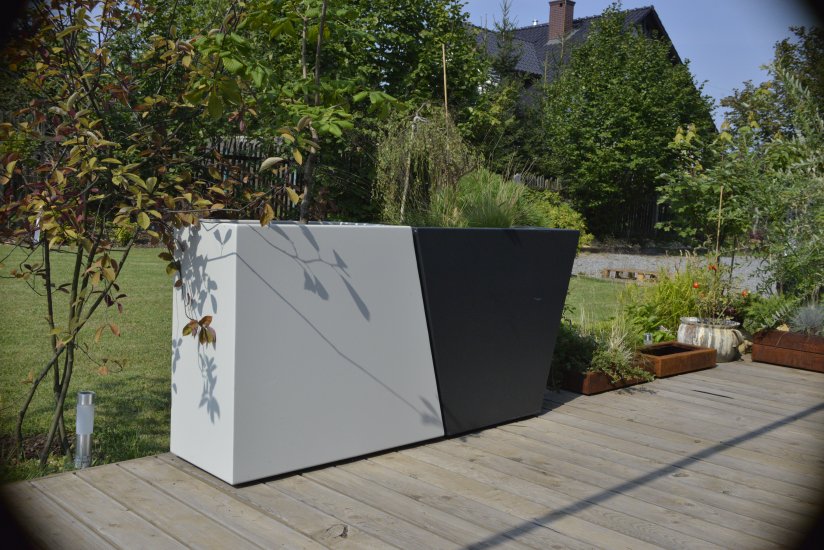 Pflanzgefäß Aluminium Anthrazit Pulverbeschichtet trapezförmig