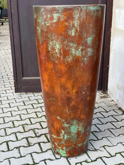 Pflanzkuebel fiberglas rund hoch cortenstahl optik 4