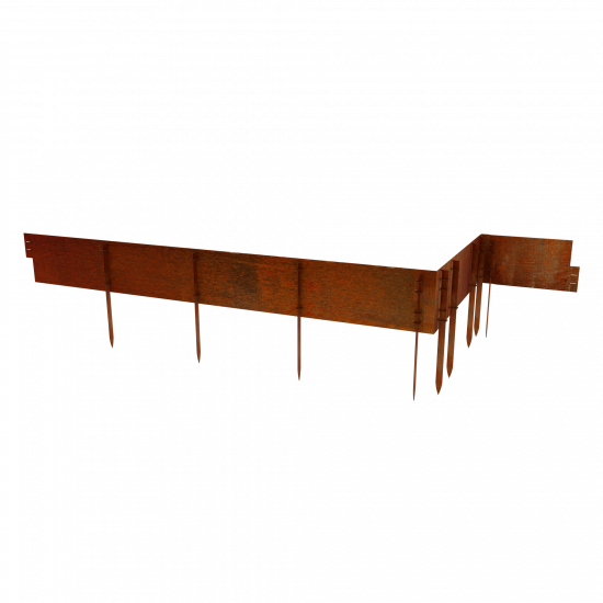 Beeteinfassung Rasenkante Cortenstahl gerader Abschluss zur Verschraubung mit Erdanker