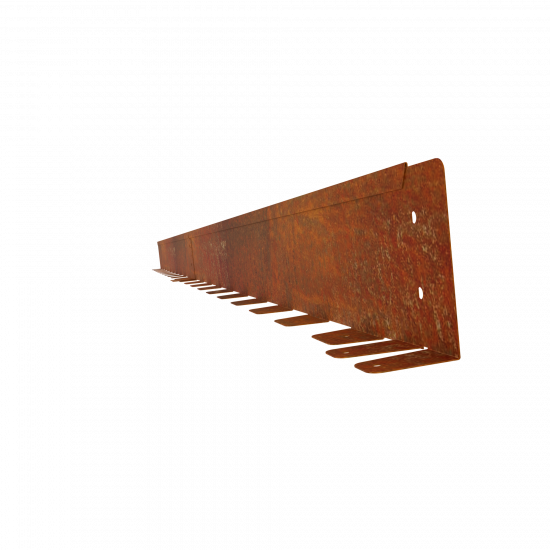 Beeteinfassung Rasenkante Cortenstahl mit Umbörtelung für Pflasterflächen