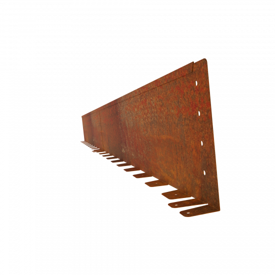 Beeteinfassung Rasenkante Cortenstahl mit umgebörtelt Verschraubungsdetail