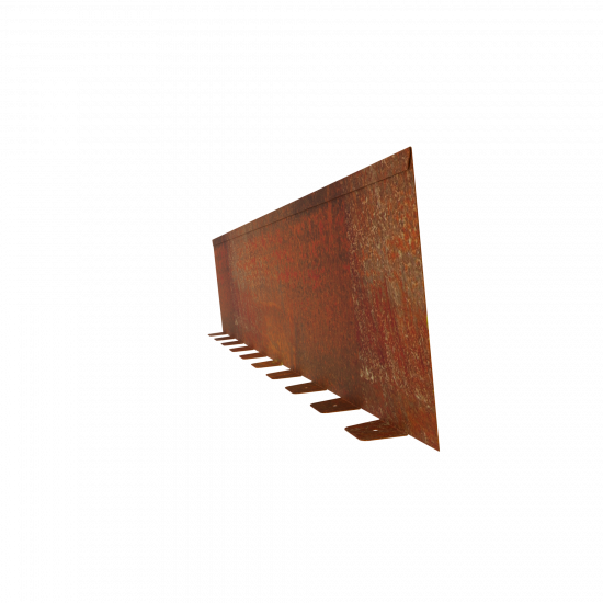 Beeteinfassung Rasenkante Cortenstahl mit umgebörtelt