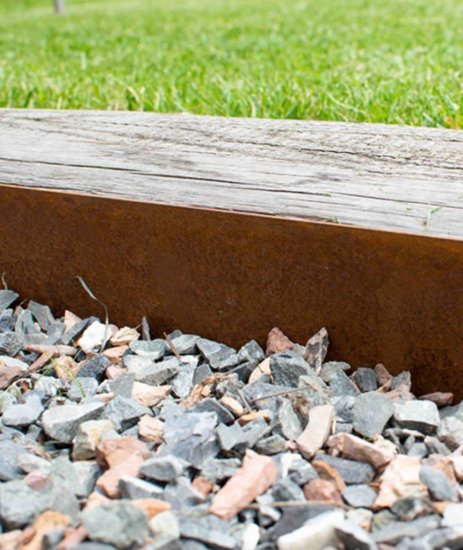 Beeteinfassung Rasenkante Cortenstahl