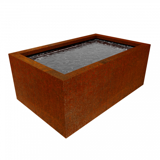 Brunnenbecken Cortenstahl mit Innenbeschichtung reichhaltige Größenauswahl