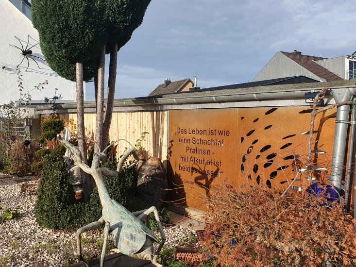 Corten Massanfertigung Motiv Henn