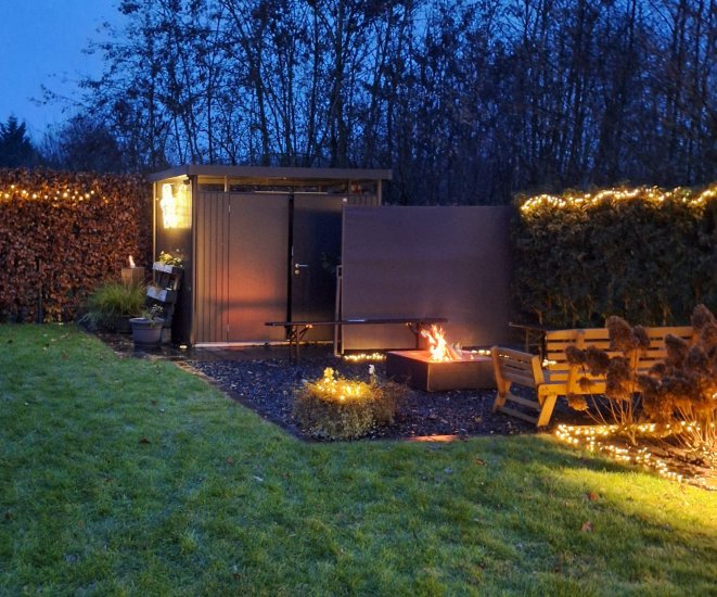 FLAMA Feuerstelle 3 mm Corten 800 x 800 x 280 mm BV Hölker 1 zugeschnitten