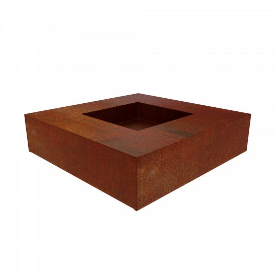 Feuerstelle Gartenfeuer Cortenstahl FLAMA quadratisch sehr standsicher