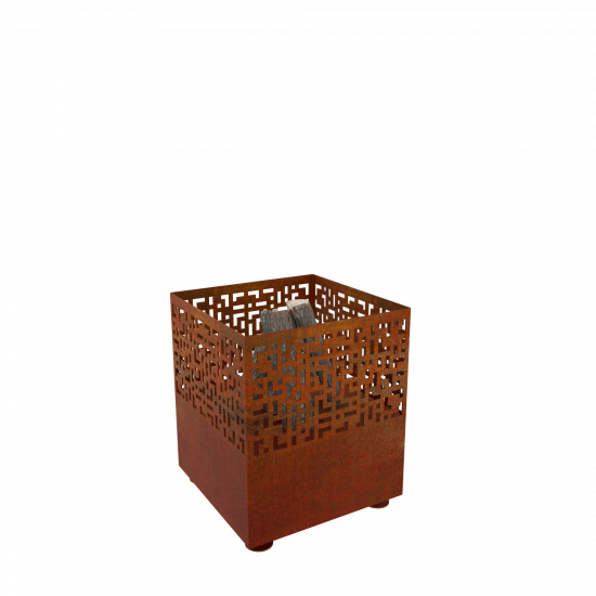 Halbhohe Feuersäule Feuerstelle Gartenfeuer Cortenstahl PAVERT