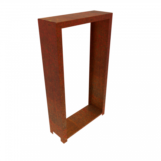 Holzlager Kaminholzlager Cortenstahl mit Füßen