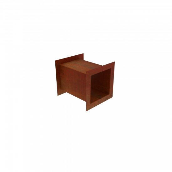 Holzlager Kaminholzlager Fenster Cortenstahl quadratisch