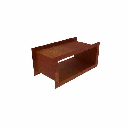 Holzlager Kaminholzlager Fenster Cortenstahl