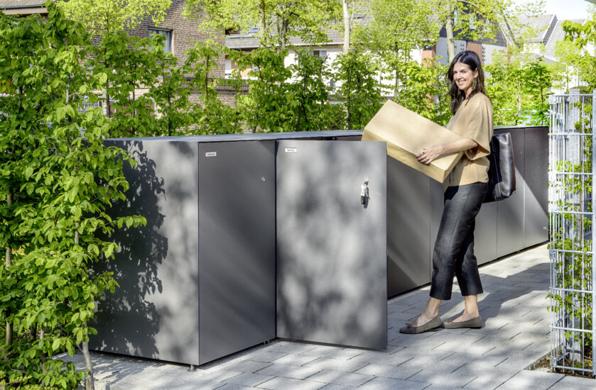 Paketbox Briefkasten Alubase Aluminium Pulverbeschichtet kombinierbar m Mülltonnen Ann 8