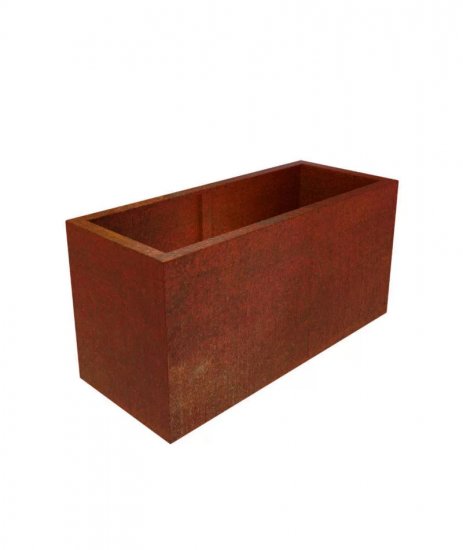 Pflanzgefäß Cortenstahl HONES rechteckig mit oder ohne Boden