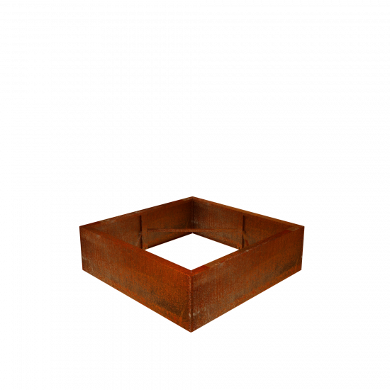 Pflanzgefäß Cortenstahl quadratisch mit Eckaussteifungen