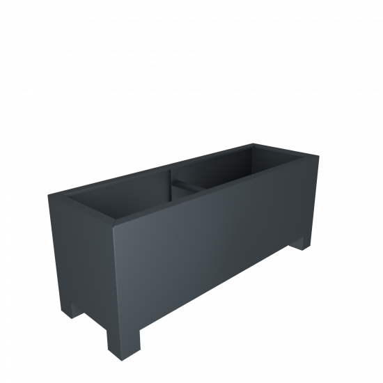 Pflanzgefäß Pflanzkübel Aluminium RAL Pulverbeschichtet mit Boden und Füßen staplerverfahrbar