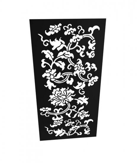 Sichtschutz 3 mm Aluminium Pulverbeschichtet Motiv CREO mit 50 mm Umkantung