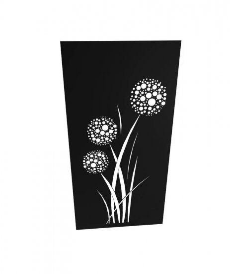 Sichtschutz Aluminium Pulverbeschichtet Motiv DANVEN mit 50 mm Umkantung