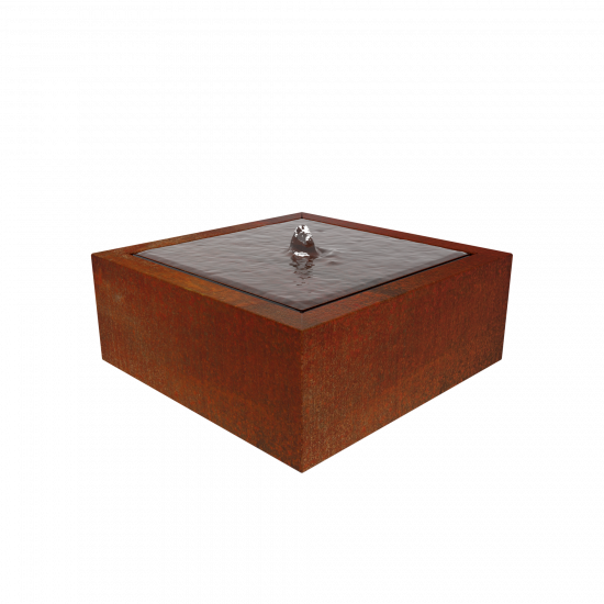 Wassertisch Cortenstahl quadratisch