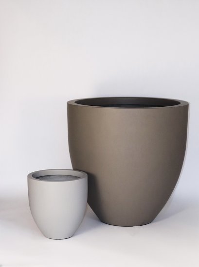 Pflanzkuebel fiberglas rund xxl 95cm braun grau